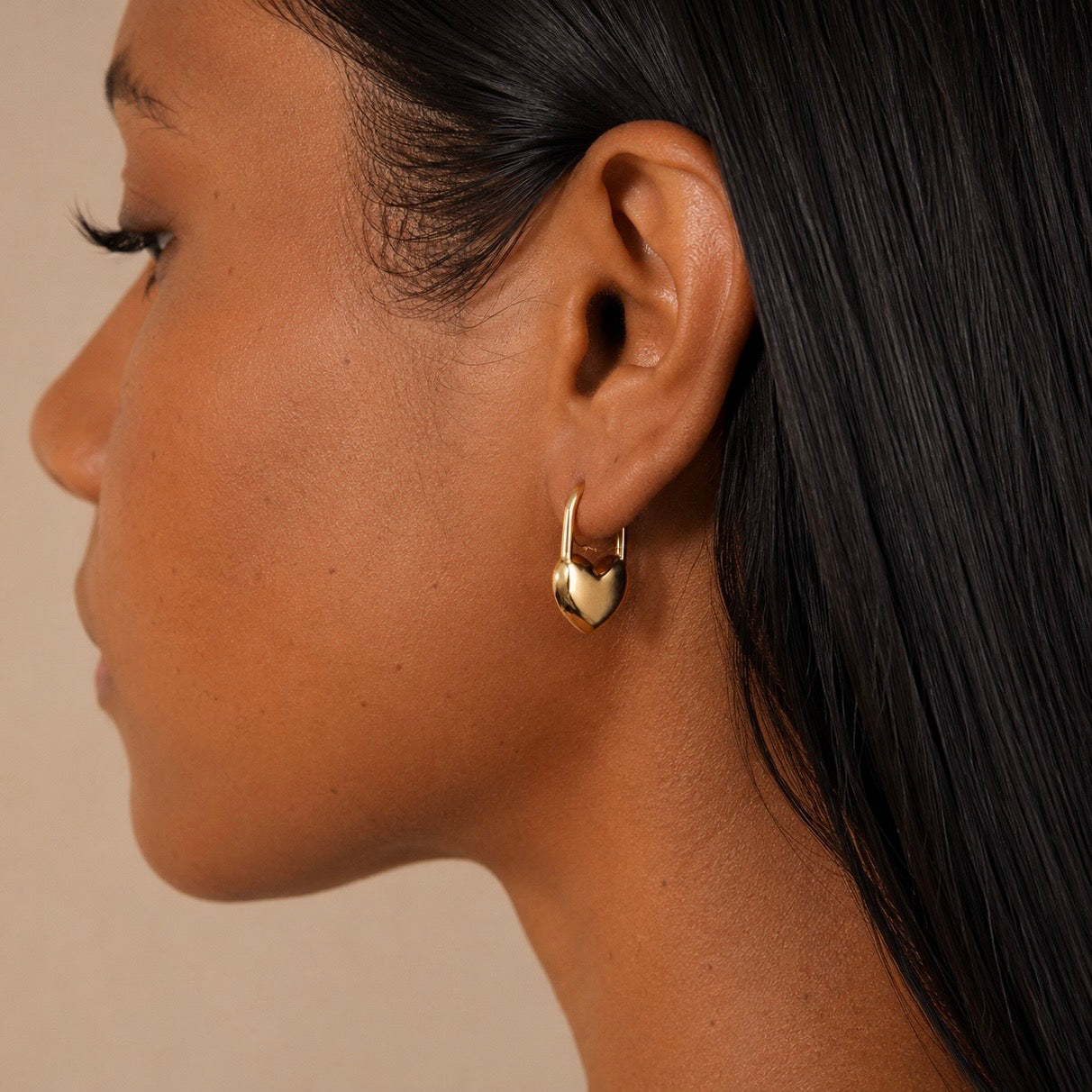 Puffy Heart Lock Earrings Allyzure