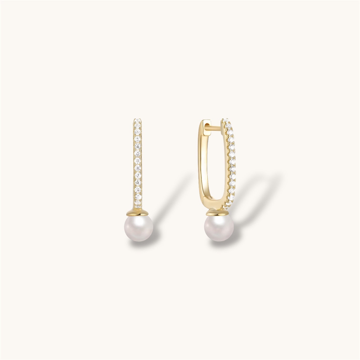 Noa Pavé Pearl Hoops