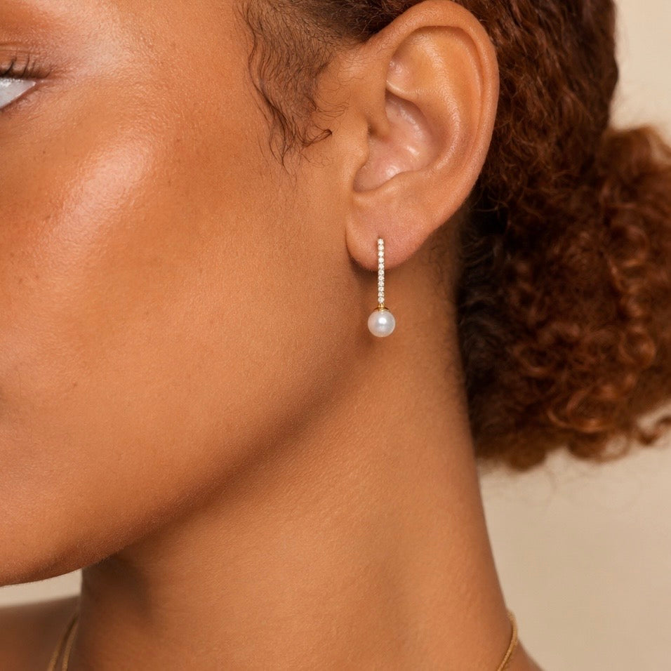 Noa Pavé Pearl Hoops Allyzure