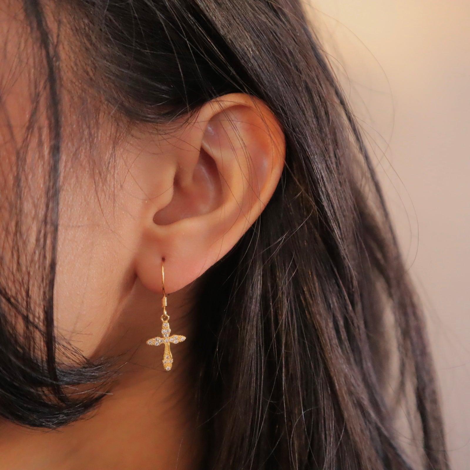 Radiant Cross Earrings - Allyzure