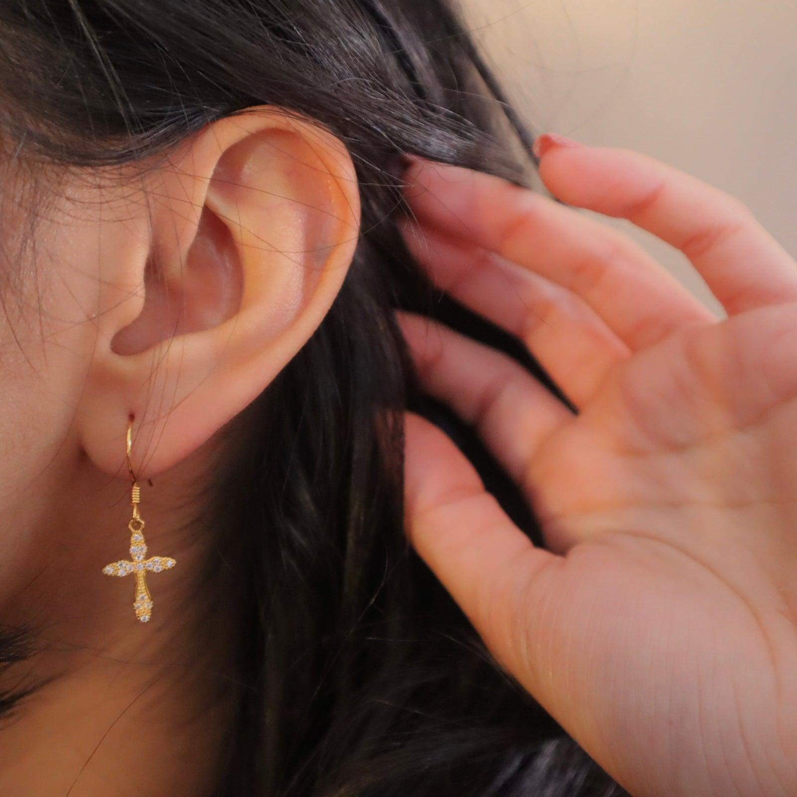 Radiant Cross Earrings - Allyzure