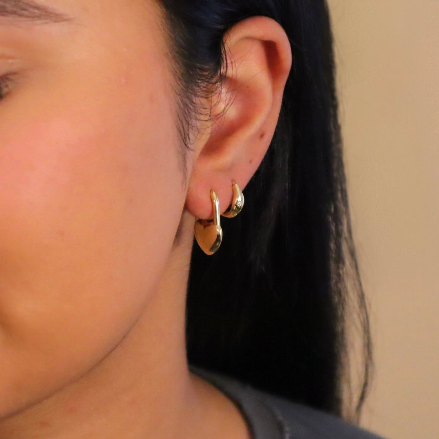 Puffy Heart Lock Earrings