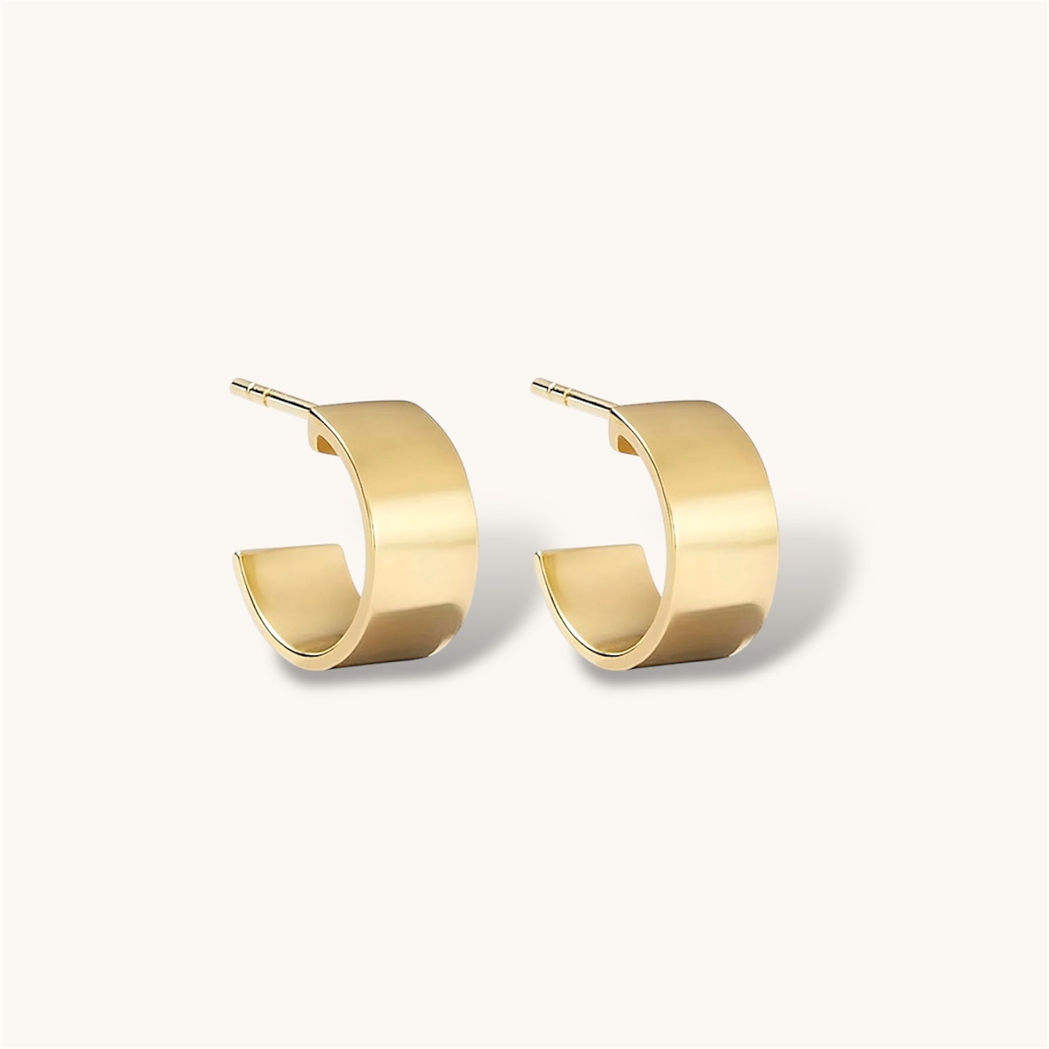 Wide Celine Huggie Hoops
