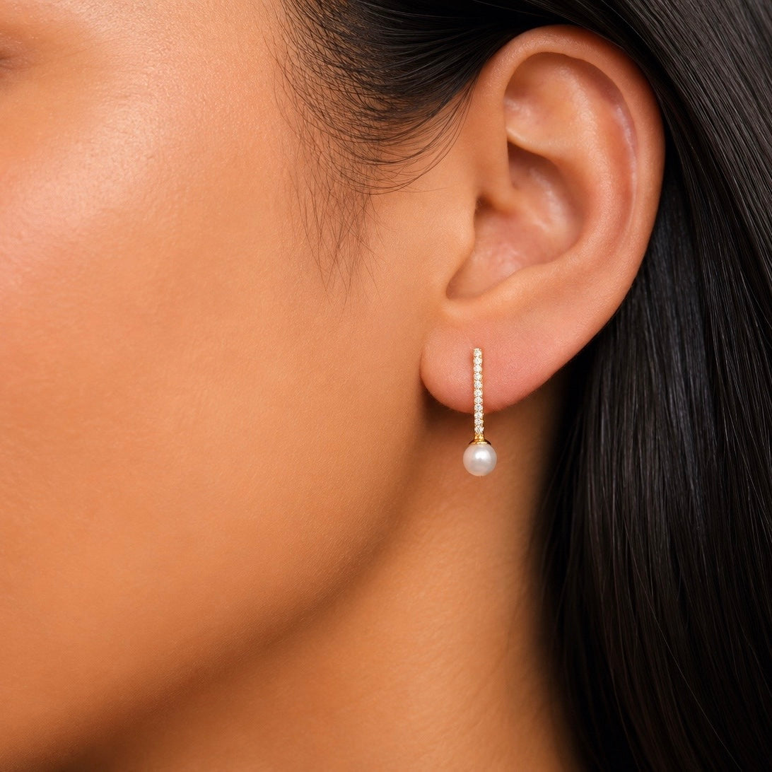 Noa Pavé Pearl Hoops Allyzure