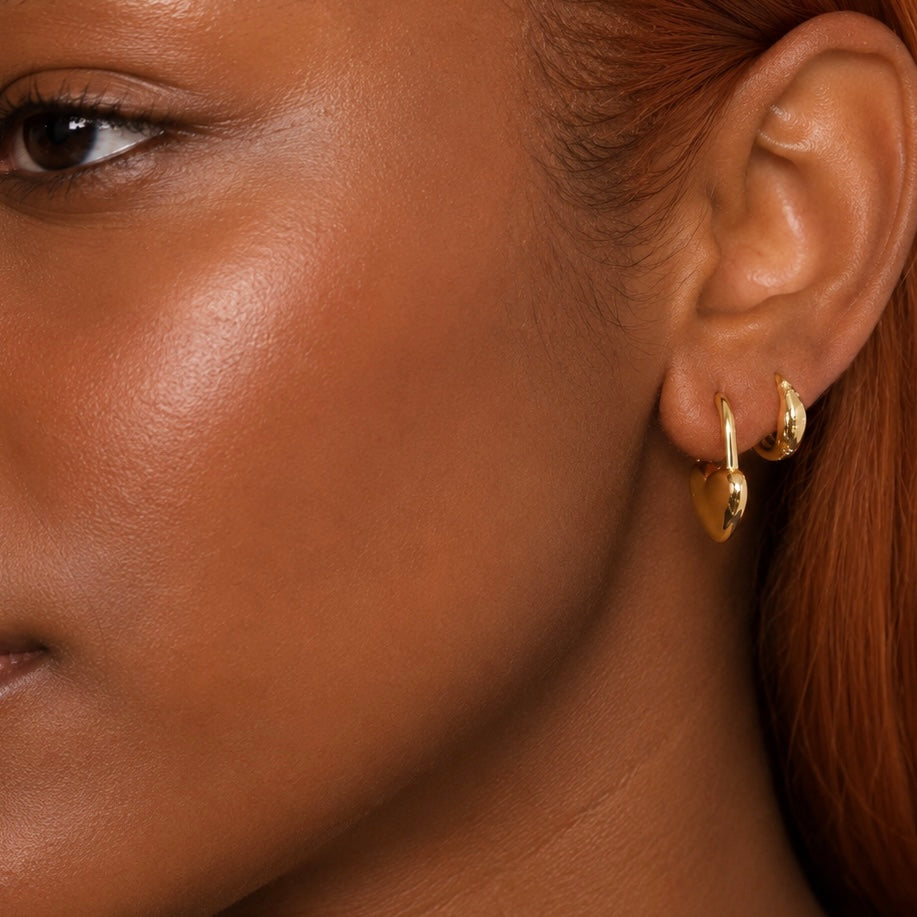 Puffy Heart Lock Earrings Allyzure