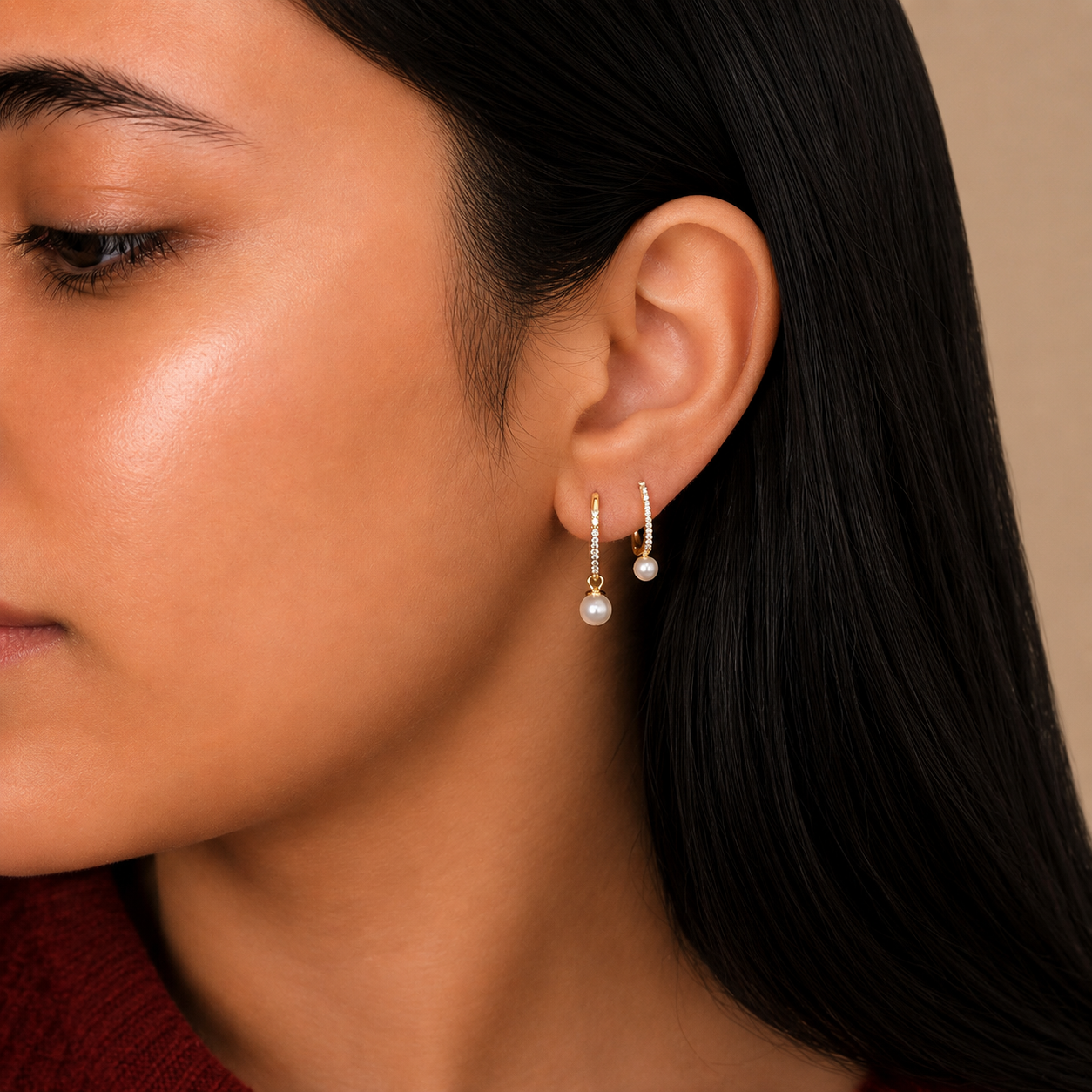 Pavé Pearl Drop Earrings Allyzure