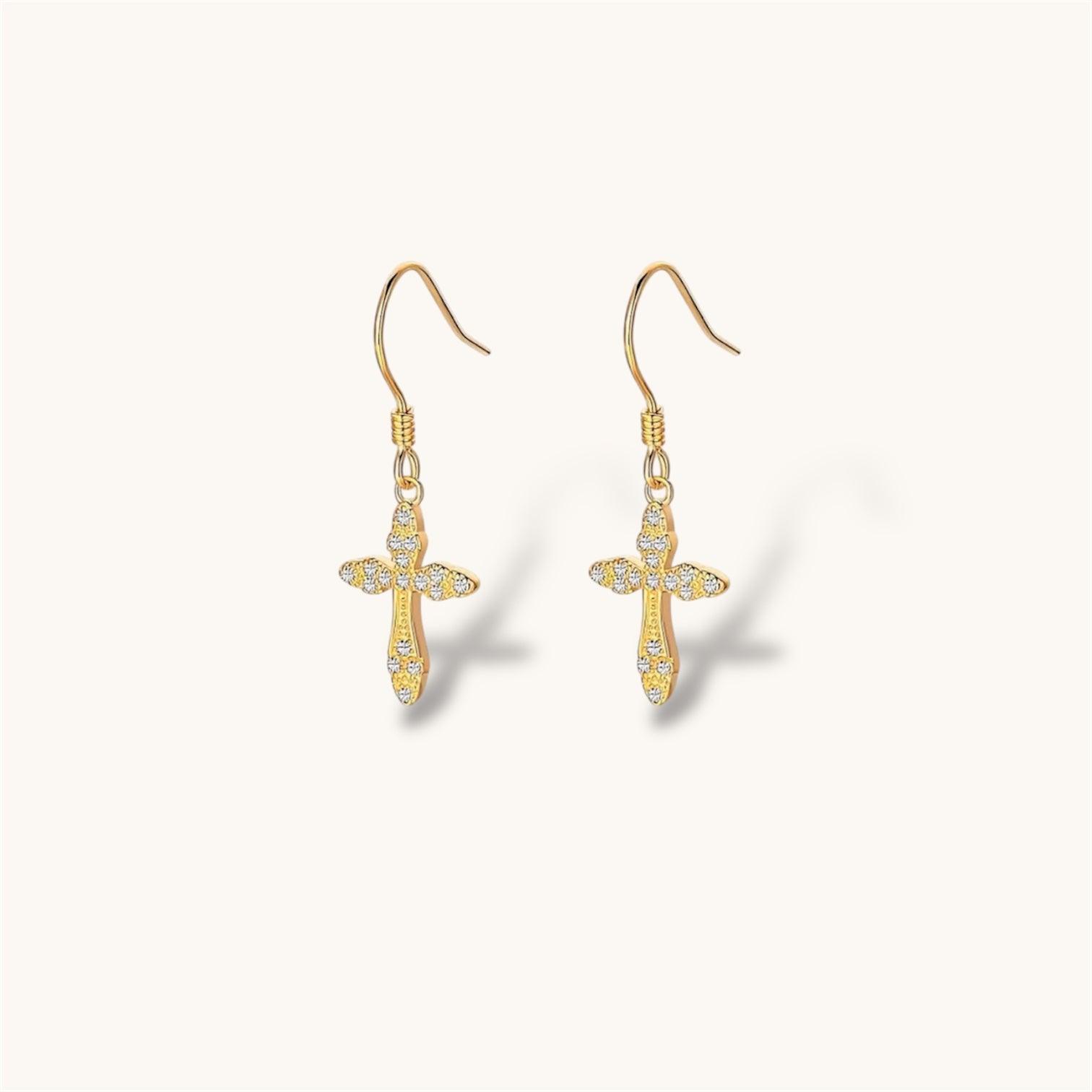 Radiant Cross Earrings - Allyzure