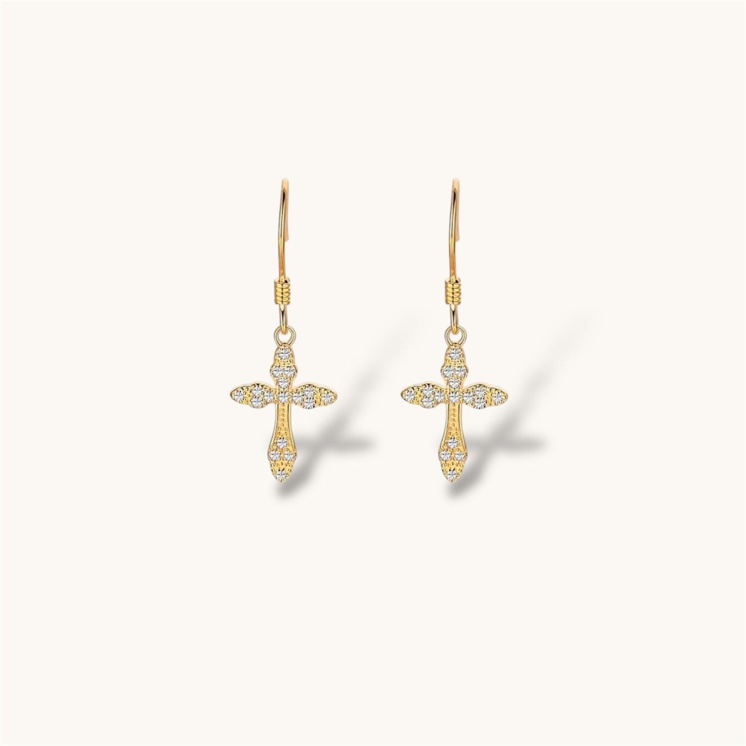 Radiant Cross Earrings - Allyzure