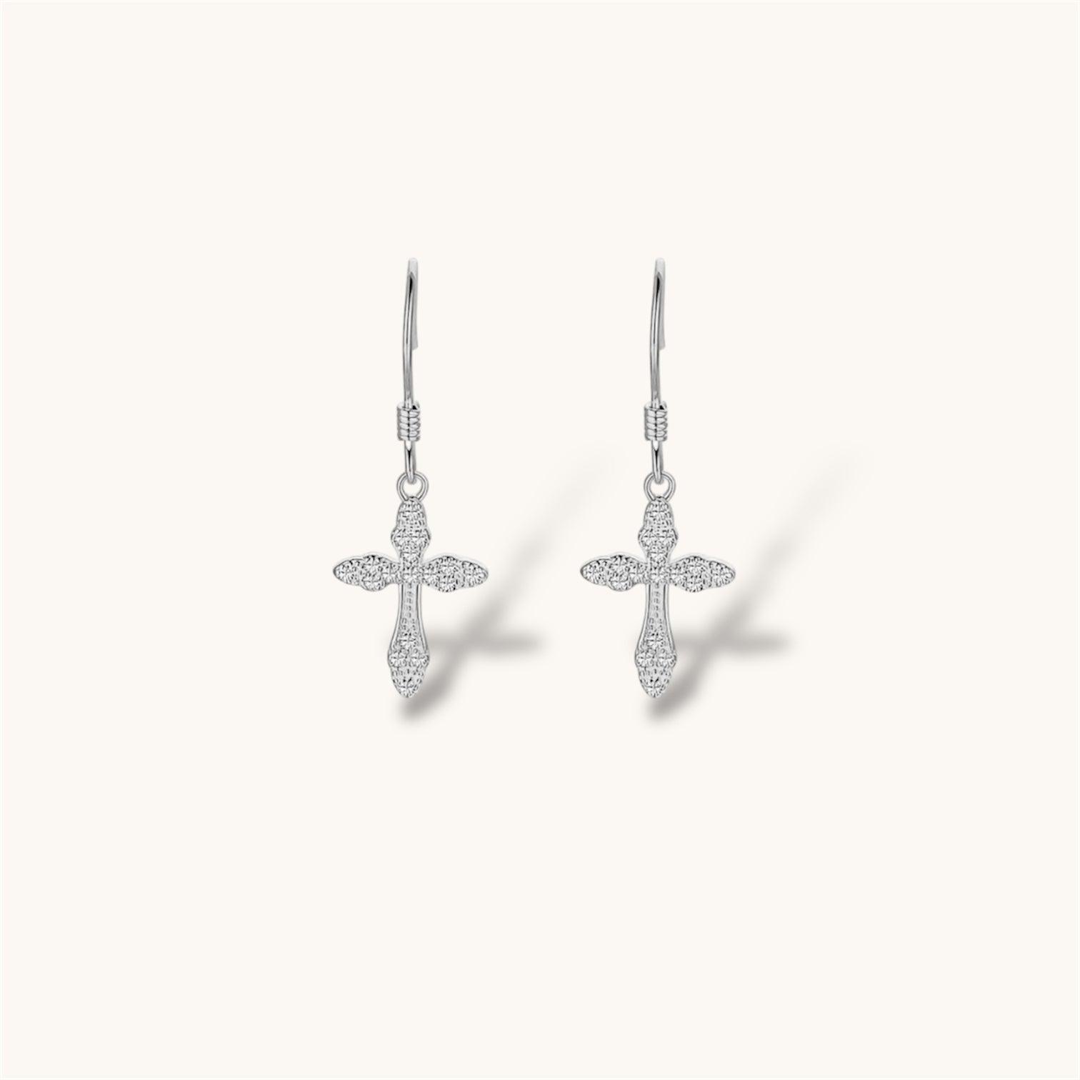 Radiant Cross Earrings - Allyzure