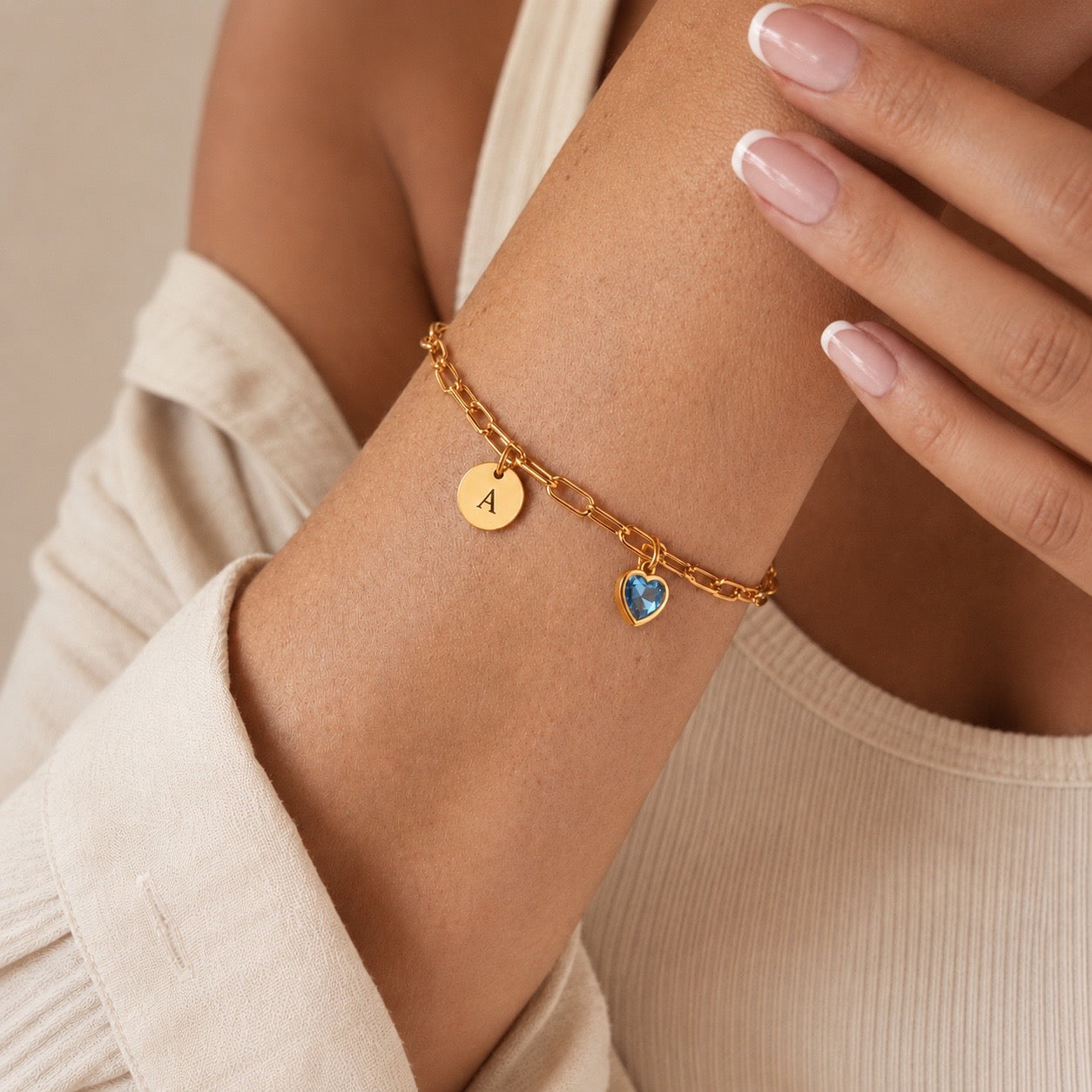 Initial Heart Stone Bracelet Allyzure