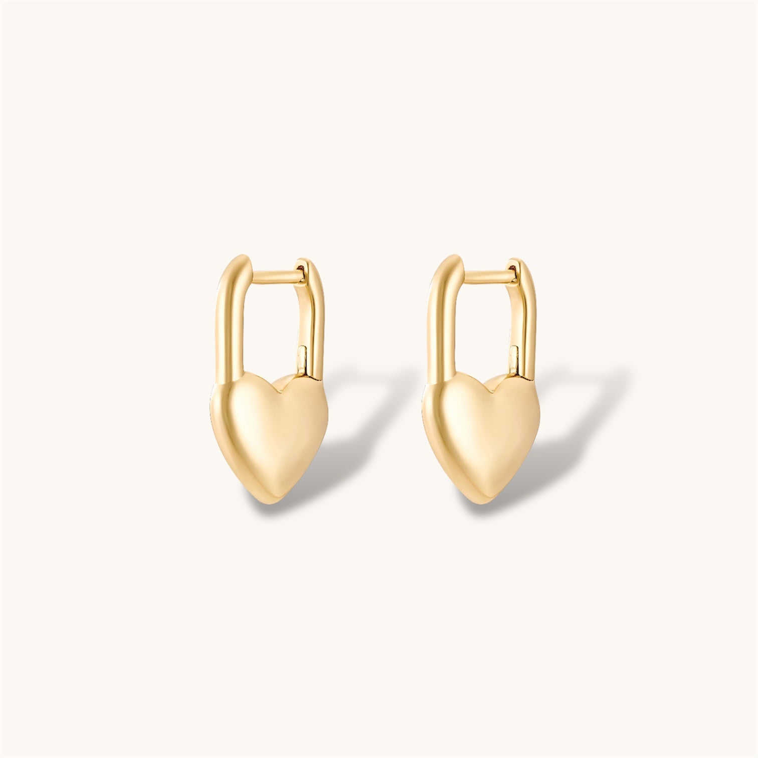Puffy Heart Lock Earrings