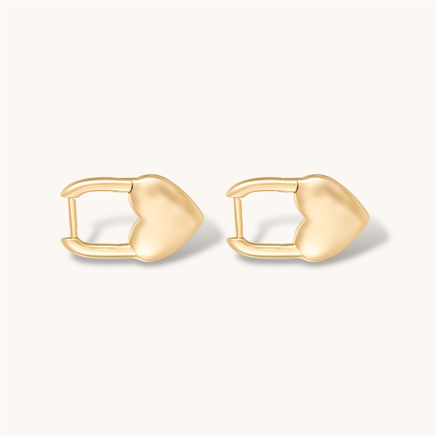 Puffy Heart Lock Earrings