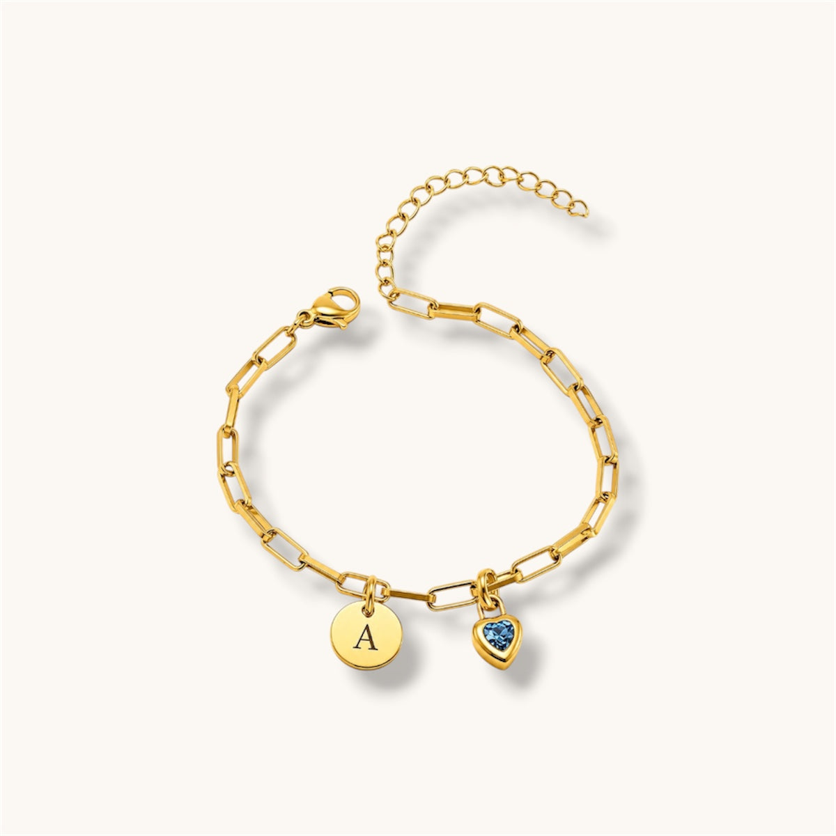 Initial Heart Stone Bracelet Allyzure