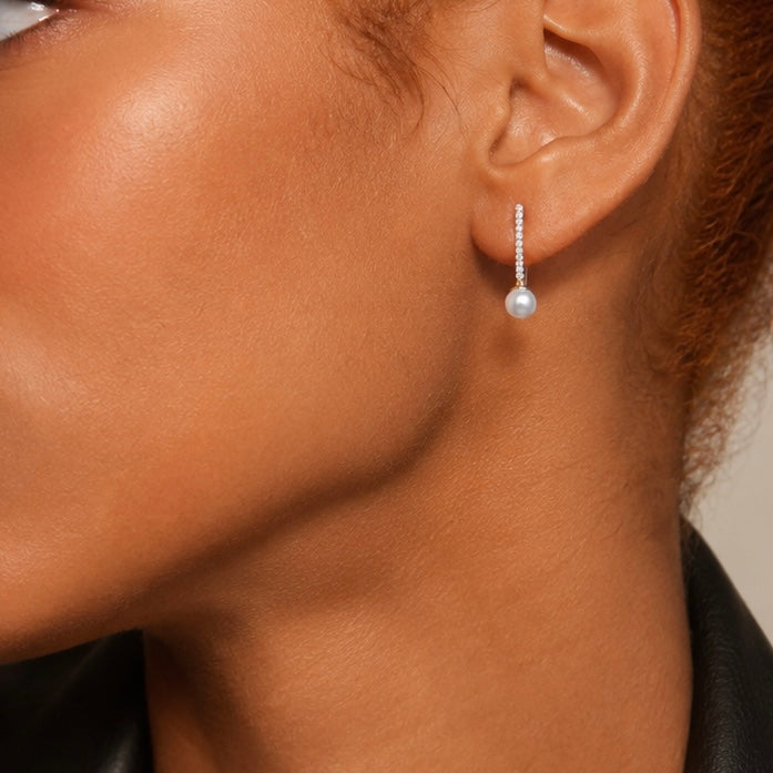 Noa Pavé Pearl Hoops Allyzure
