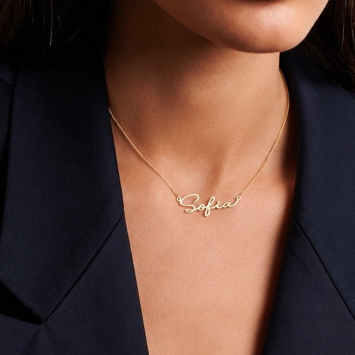 Fine Script Name Necklace Allyzure