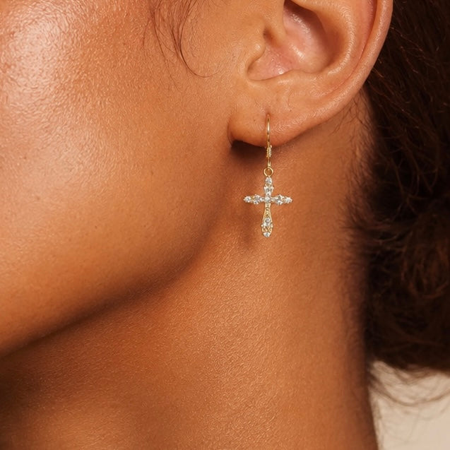 Radiant Cross Earrings Allyzure