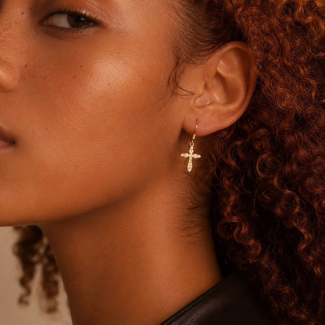 Radiant Cross Earrings Allyzure